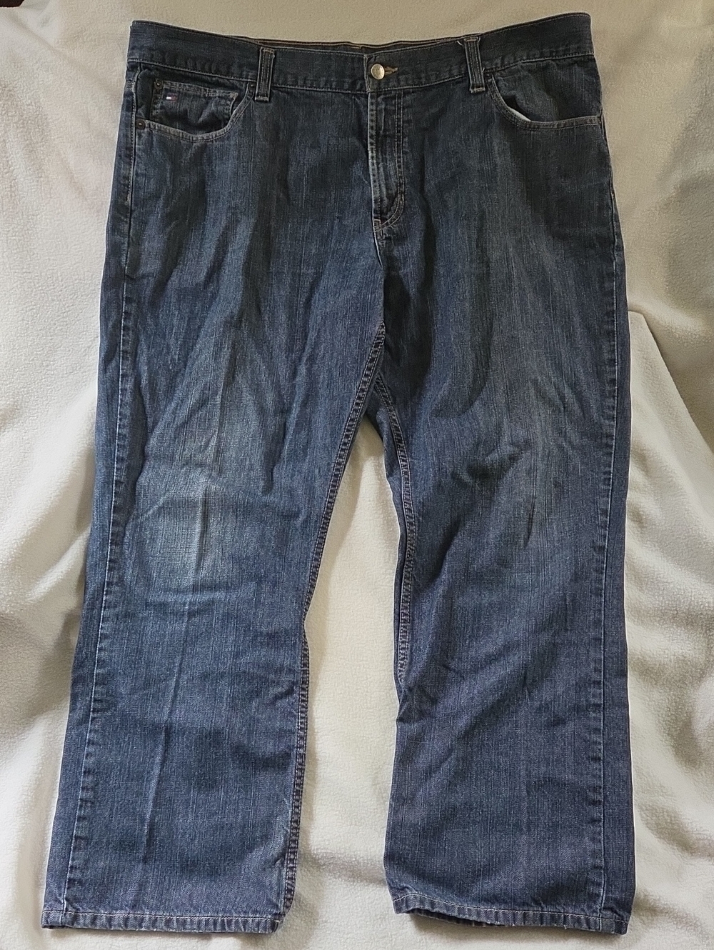 Tommy Hilfiger Heritage Bootcut Jeans Men's 42x30 Dark Wash Indigo Denim - Picture 2 of 9